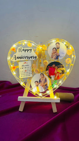 Personalized Resin Heart Table Top | Anniversary gift | Birthday gift | Gift for her | Best gift for marriage | Heart resin table top | gift for wedding | Resin photo table top