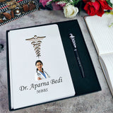 Doctor combo|High Quality MDF Professional Diary With Pen Combo