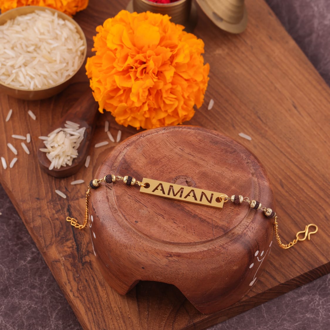Personalized Rudraksha Rakhi