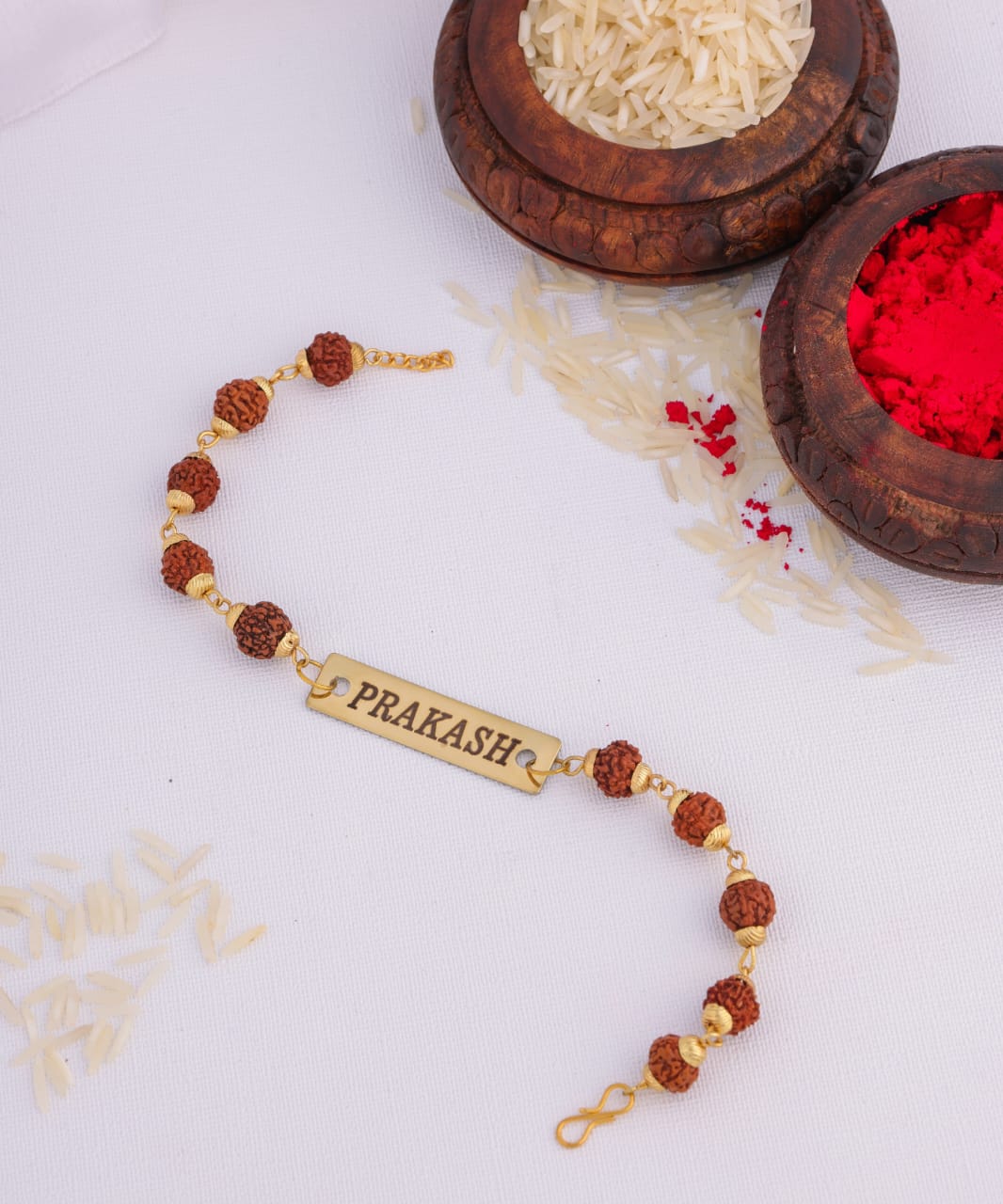 Personalized Divine Bond Rudraksha Rakhi