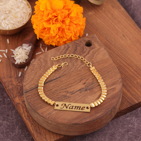 Customized Rakhi With Gold Sleek Chain