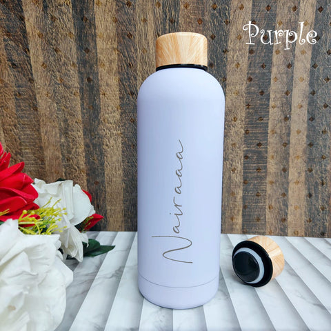 Personalized Matt Finish Stainless Steel Flask - 500ml | Custom Gift
