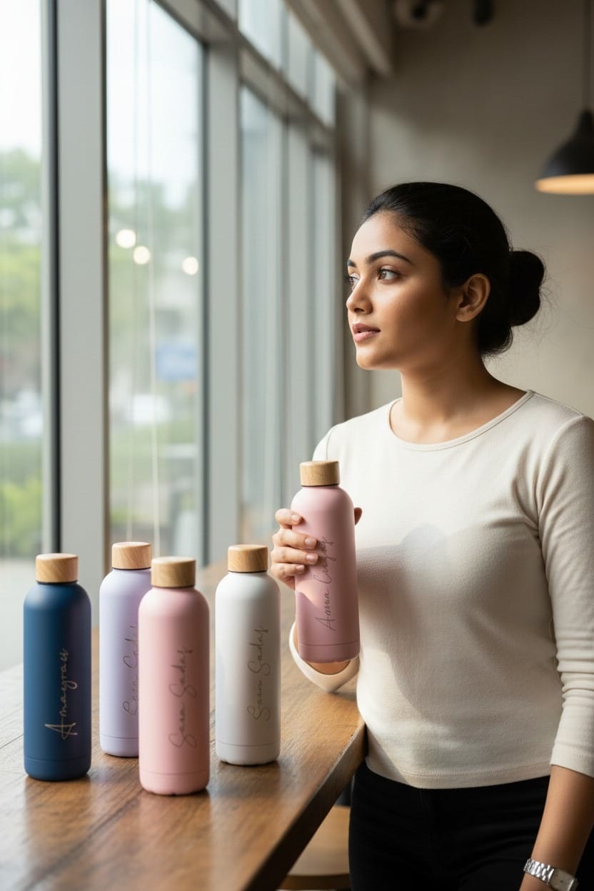 Personalized Matt Finish Stainless Steel Flask - 500ml | Custom Gift