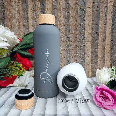 Personalized Matt Finish Stainless Steel Flask - 500ml | Custom Gift