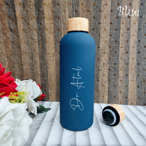 Personalized Matt Finish Stainless Steel Flask - 500ml | Custom Gift