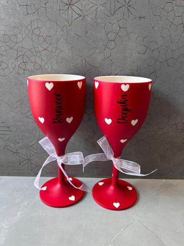 Personalized Couple Wine Glasses | Custom Engraved Gift Set