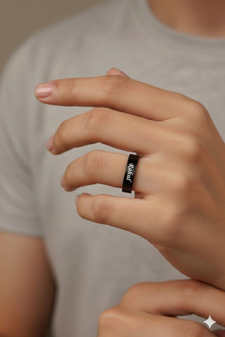 Custom Name Ring - Adjustable Stainless Steel Personalized Jewelry