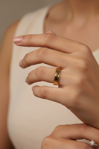 Custom Name Ring - Adjustable Stainless Steel Personalized Jewelry