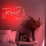 Jesus Christ Neon Sign - LED Light for Christian Home Decor & Christmas Gifts