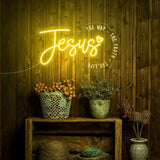 Jesus Christ Neon Sign - LED Light for Christian Home Decor & Christmas Gifts