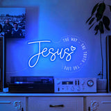 Jesus Christ Neon Sign - LED Light for Christian Home Decor & Christmas Gifts