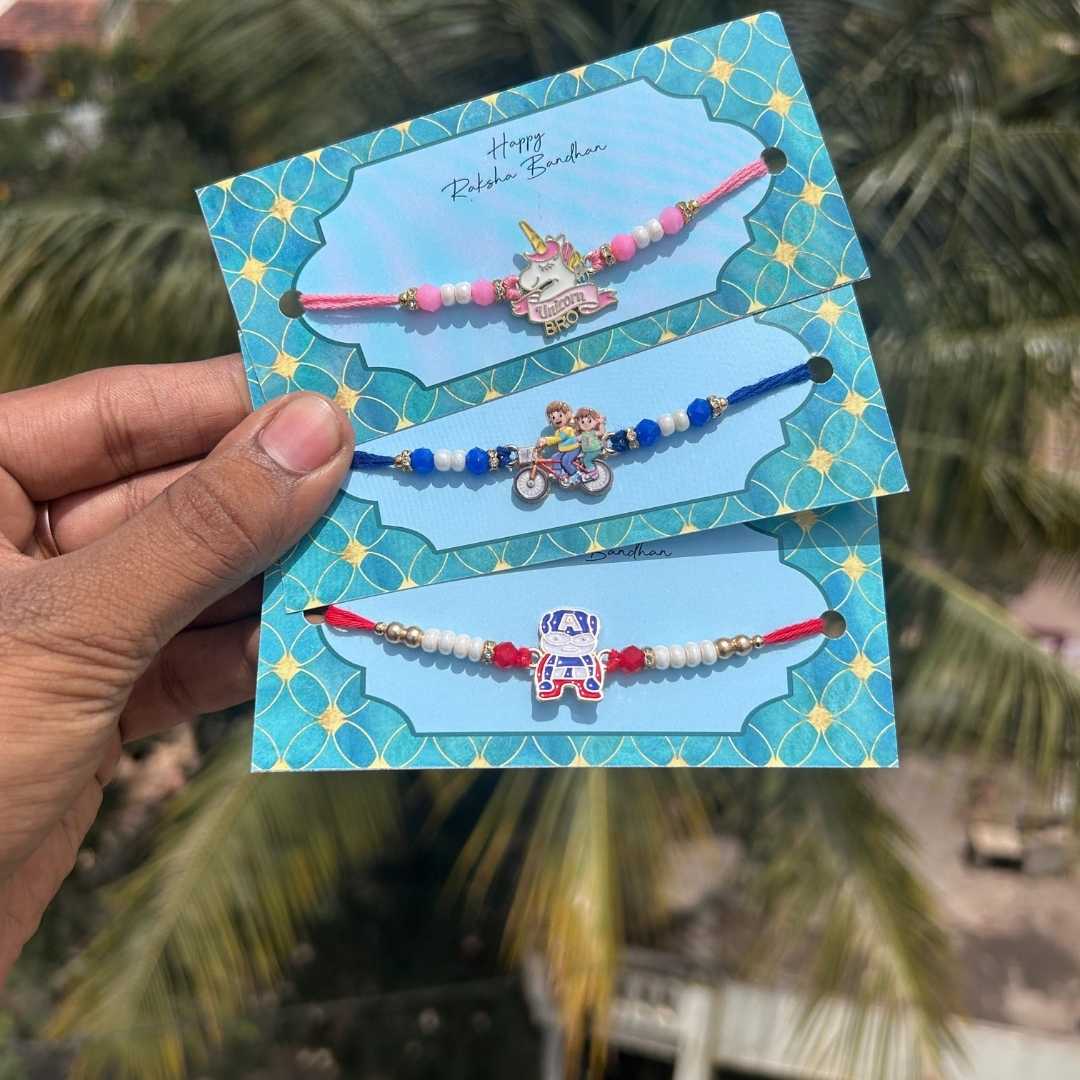 Kids Charm Rakhi with Beads Thread