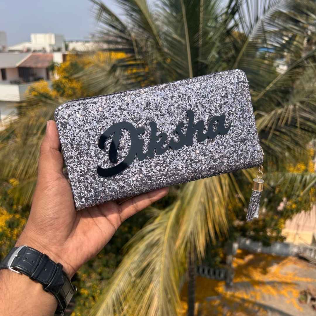 Ladies Glitter Wallet with 4D Name
