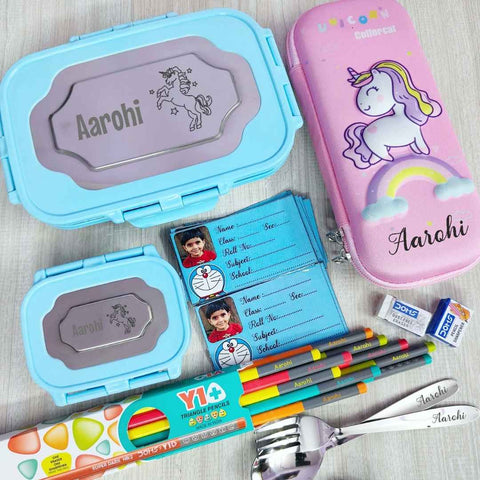 Customised Lunch Box Hamper with Name & Photo Labels