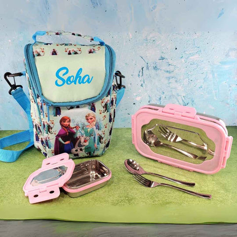 Custom Lunchbox Combo with Printed Bag & Engraving