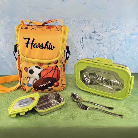 Custom Lunchbox Combo with Printed Bag & Engraving
