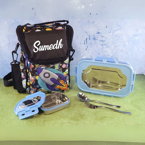Custom Lunchbox Combo with Printed Bag & Engraving