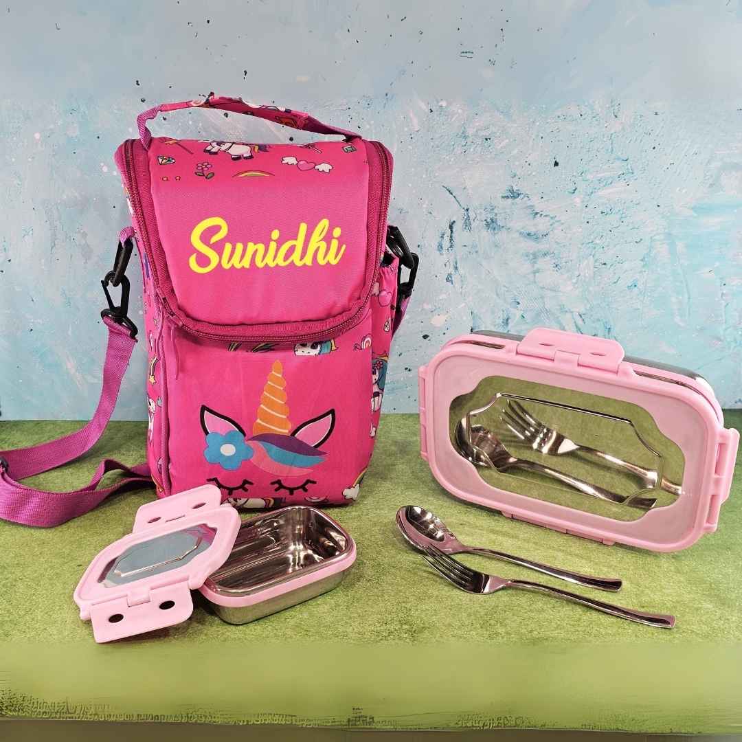 Custom Lunchbox Combo with Printed Bag & Engraving
