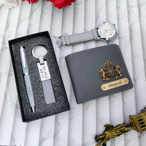 Personalized Mini Watch Combo for Men - Wallet, Pen, Keychain