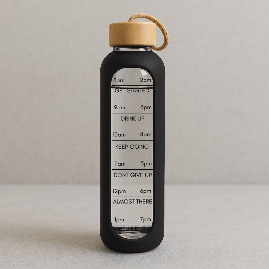 Stay Motivated Glass Water Bottle – 1L