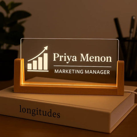 LED Acrylic Name Plate for Marketing Professionals