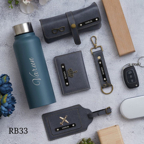 Personalized Premium Gift Set Eyewear Case, Wallet, Keychain, Bottle & More