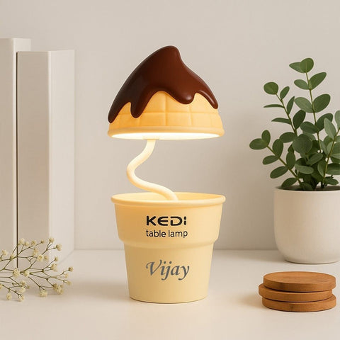 Personalized Ice Cream Cone LED Table Lamp