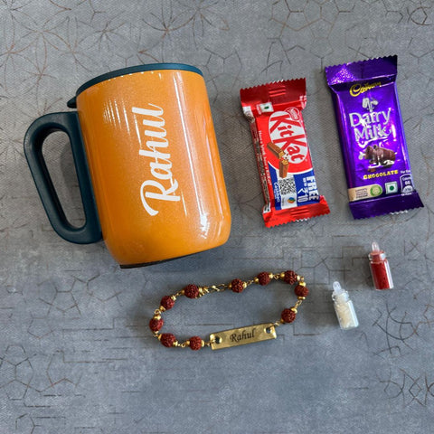 Personalized Rakhi Gift Combo with Mug and Sweets