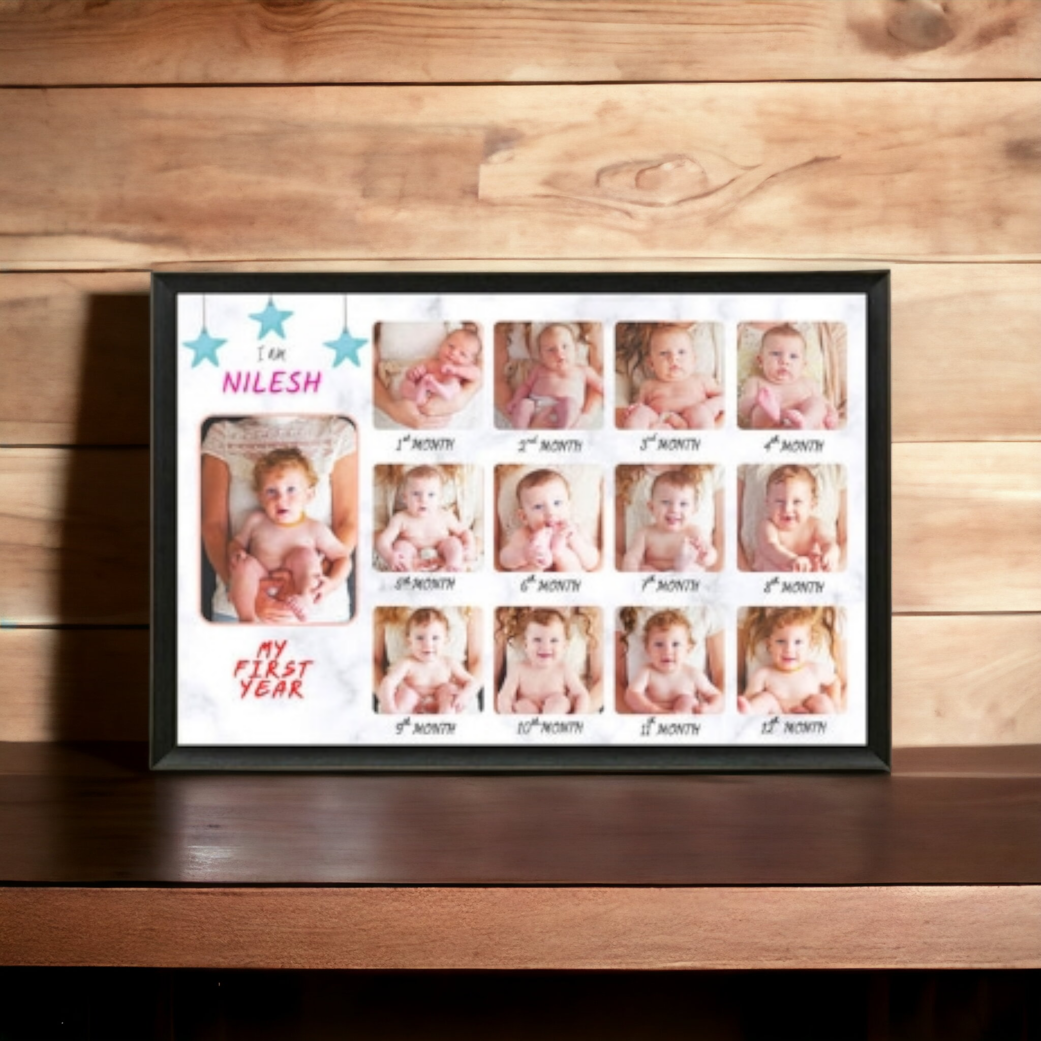 Customized 12 months Baby Photo Frame