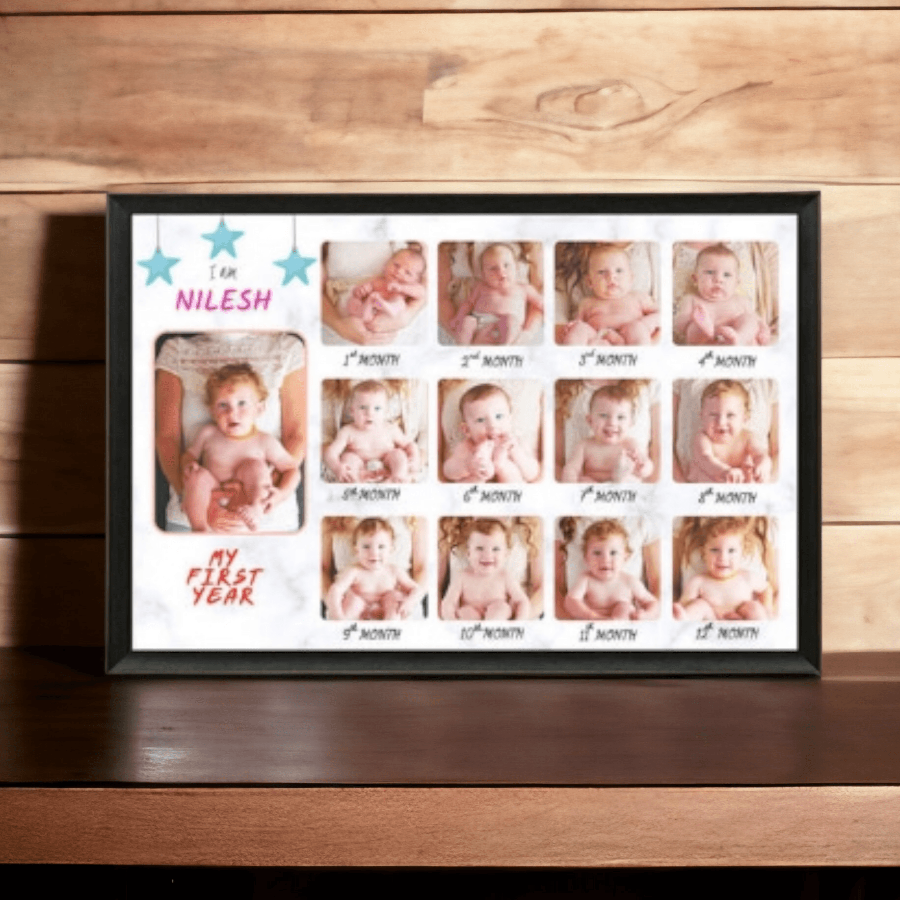 Customized 12 months Baby Photo Frame