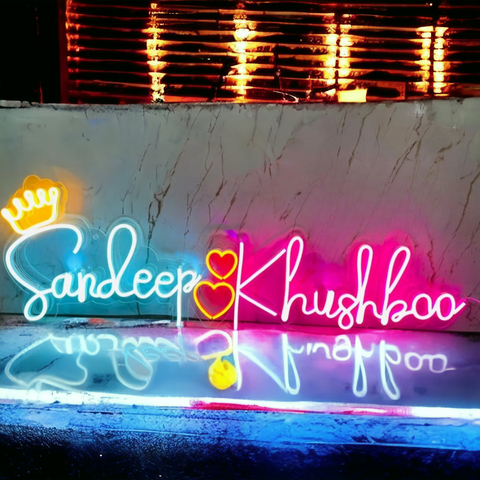 Customized neon light with couple names - Wedding Neon Lights - Neon Lights For Backdrop