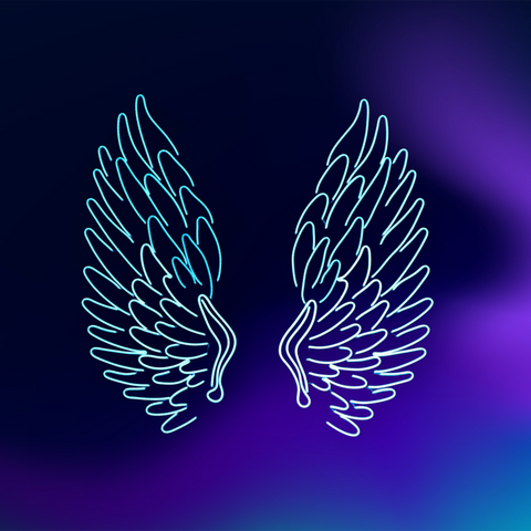 Ice blue Neon wings | Neons | Neon sign | Custom neon