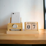 Customise Penstand | SPECIAL WOODEN MOBILE STAND WITH CALENDER | Gift for him | Office organiser | Gift for husband | Best Gift for Him