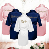 Personalised Satin Robes | Satin Text Print Robe | Custom Bridal Robe | Wedding Special Gift