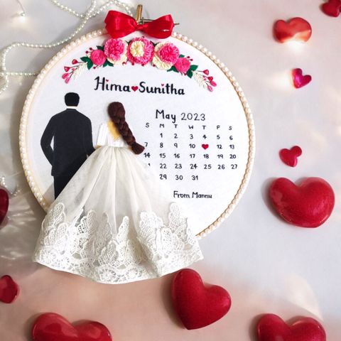 Couple Wedding Embroidery Hoop Art