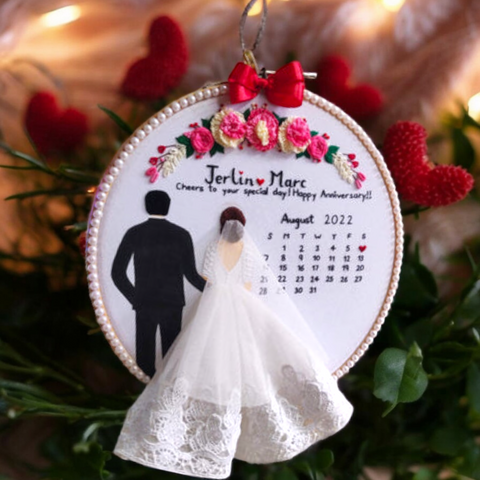 Personalized Couple Embroidery Hoop