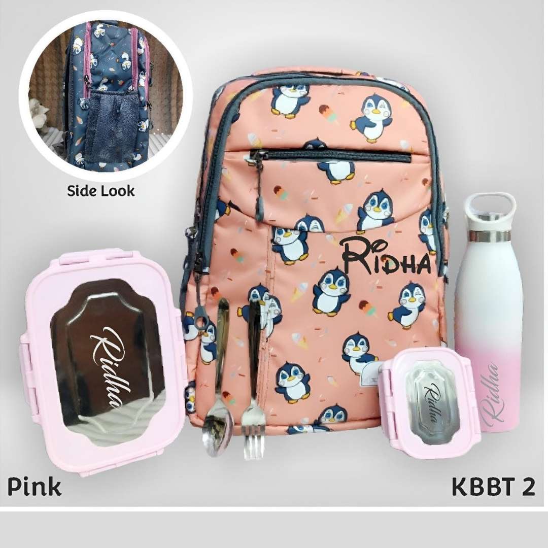 Premium Back to School Set: Personalized Bag, Steel Lunch Box & Water Bottle