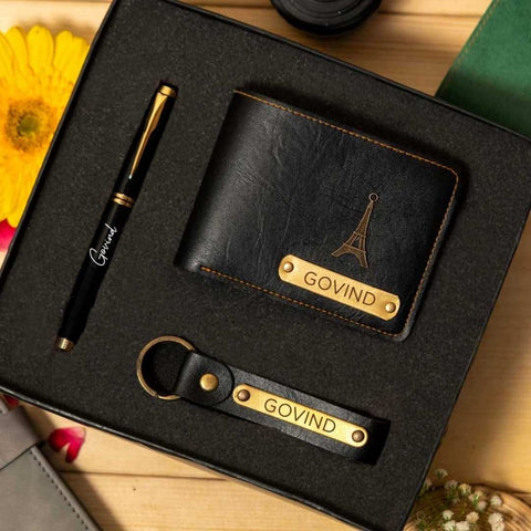 Custom Pen Wallet Keychain Set – Premium Gift Box