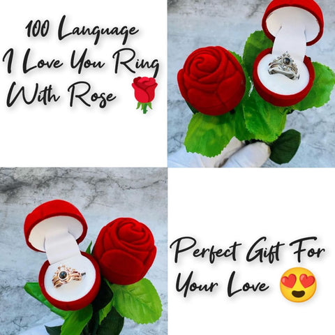 Valentine's Day Gift - Ring Rose and "I Love You" Ring