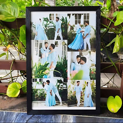 Custom Romantic Couple Photo Collage Frame