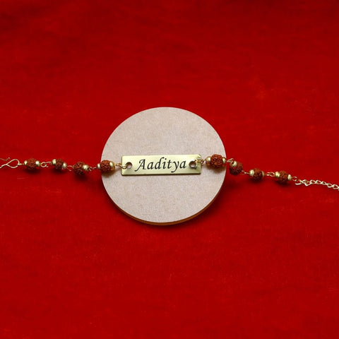 Customized Hand bracelet - Rudraksha Rakhi