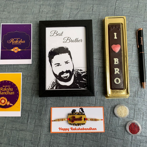 Premium Rakhi Special  Sketch Frame Combo