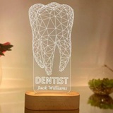 Personalized Illustration Lamp For Dentist |  Dentist Table Top | Best Gift for Dentist Doctors | Tooth Personalized Led Lamp |  Thank you Gift for Dentist with Tooth Design