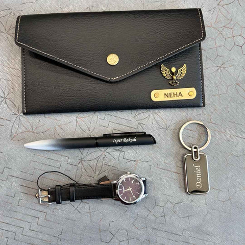 Sister Combo with Customized Clutch, Pen & Keychain