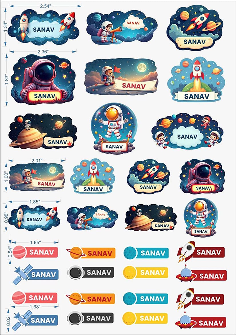 Kids Waterproof Sticker Sheet