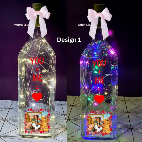 Personalized UV Printed LED Glass Bottle