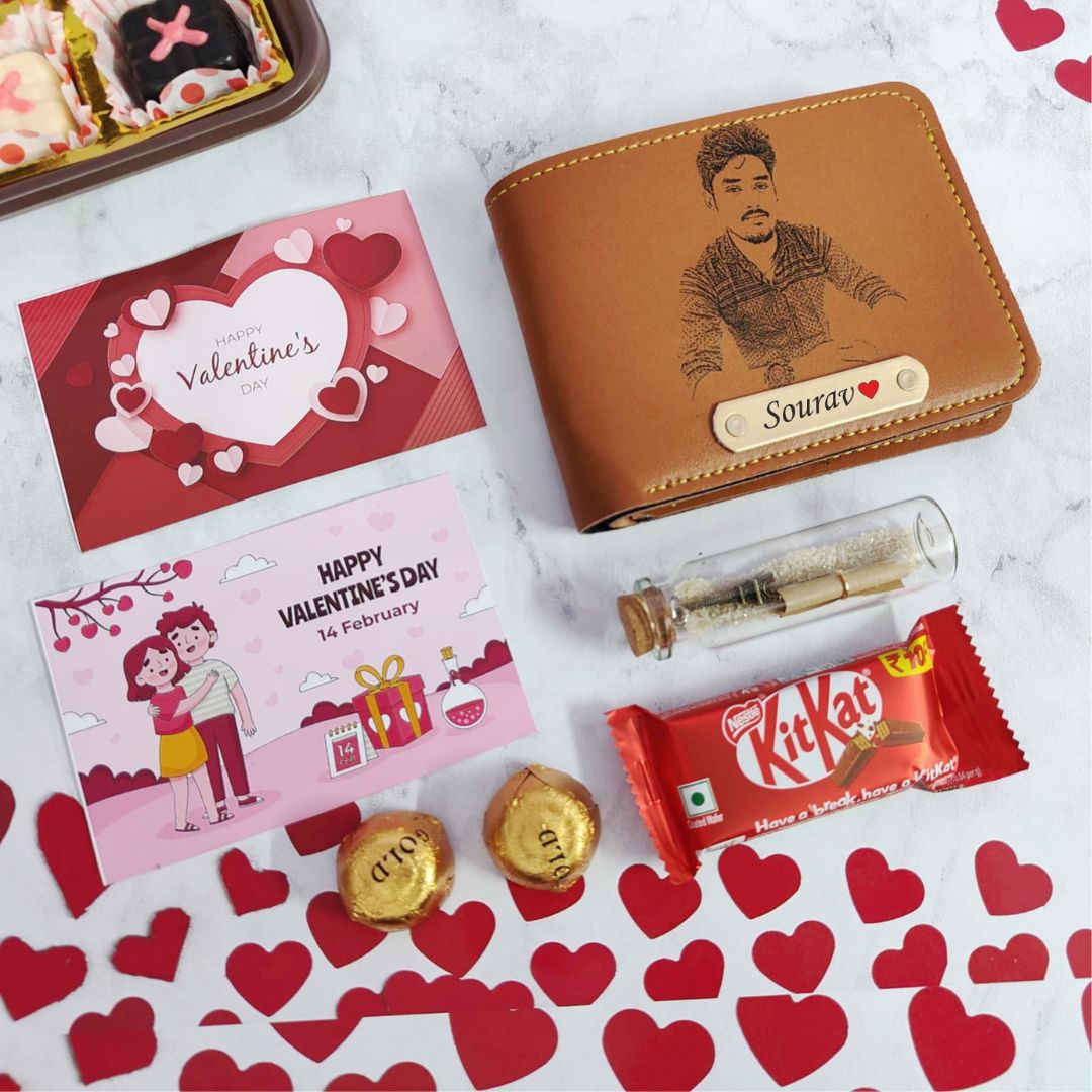 Valentine's Day Gift Combo | Sketch Wallet & Chocolates And More - Gift For Him