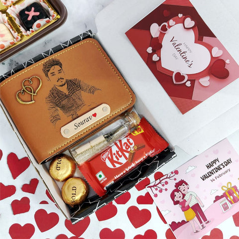 Valentine's Day Gift Combo | Sketch Wallet & Chocolates And More - Gift For Him