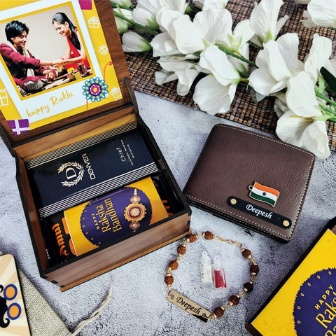 Rakhi with Nexon Wallet for brother|Customized Rakhi Gifts|Personalized Rakhi Gift Box|Rakhi with Perfume