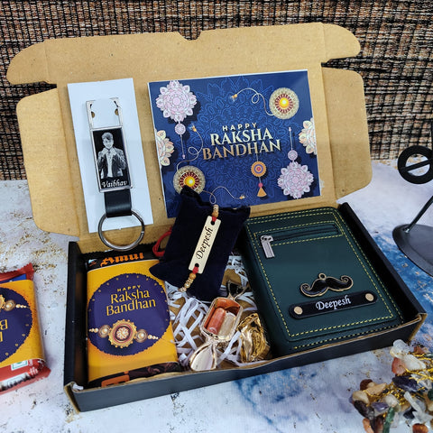 Sleek Wallet Rakhi Hamper|Premium Rakhi box for brother|best gift for brother|